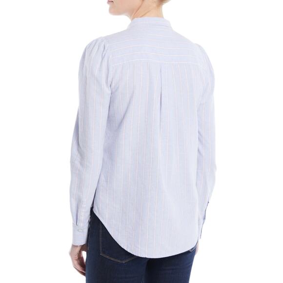 Veronica Beard Dunbar Striped Button Down Shirt Light Blue Dressy Womens Size XS - Picture 2 of 8